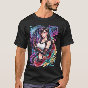 Final Fantasy VII Tifa Lockhart schwarzer Rock Sti T-Shirt