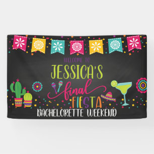 Final Fiesta Junggeselinnen-Abschied Banner - Blk