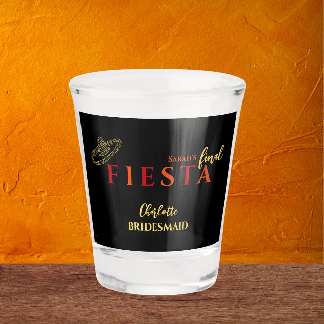 Final Fiesta Mexican Bachelorette Party Schnapsglas (final fiesta mexican sombrero bachelorette party shot glass)