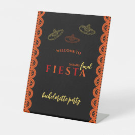 Final Fiesta Mexican Papel Picado Bachelorette Sockelschild