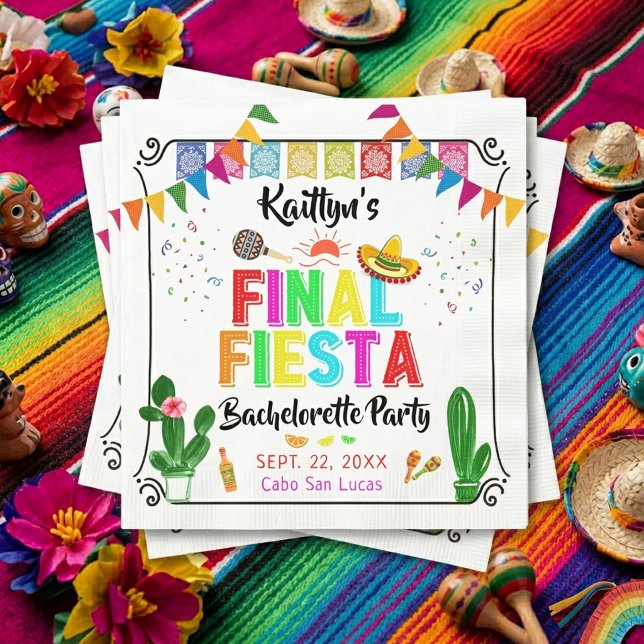 Final Fiesta Mexicana Bachelorette Party Serviette (Von Creator hochgeladen)