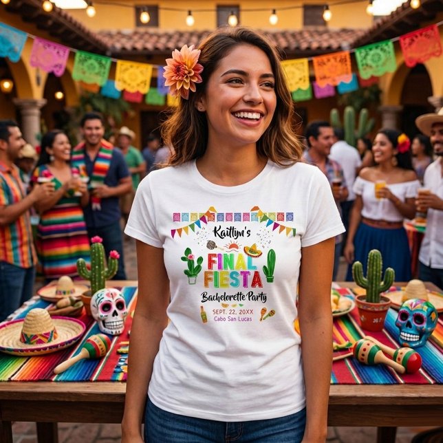 Final Fiesta Mexicana Bachelorette Party T-Shirt (Von Creator hochgeladen)