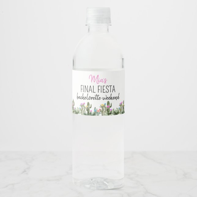 Final Fiesta Personalized Water Bottle Label Wasserflaschenetikett (Vorderseite)