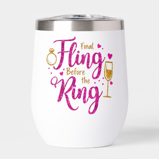 Final Flying Glitzer Wine Tumbler (Vorderseite)