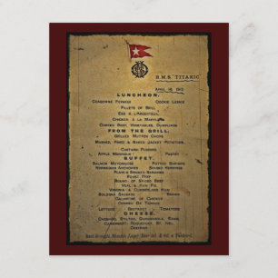 Final Menu RMS Titanic Einladung