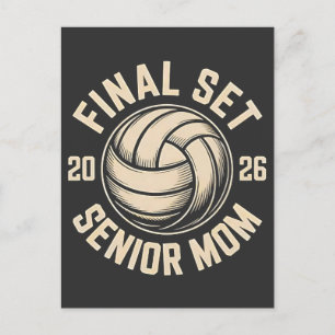 Final Set Senior Mama 2026 Abschluss Volleyball Feiertagspostkarte