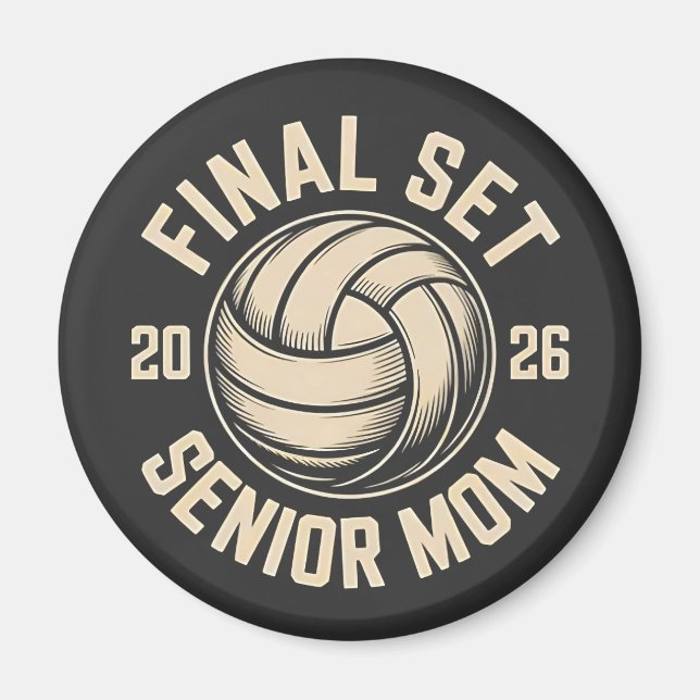 Final Set Senior Mama 2026 Abschluss Volleyball Magnet (Vorne)