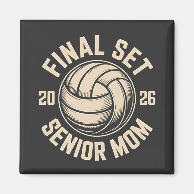 Final Set Senior Mama 2026 Abschluss Volleyball Magnet (Vorne)