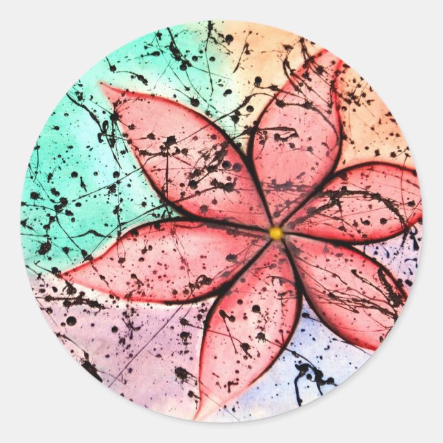 Finalblume Runder Aufkleber (Vorderseite)