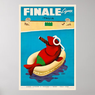 Finale Ligure Italien Vintage-Reiseposter - Gerahm Poster