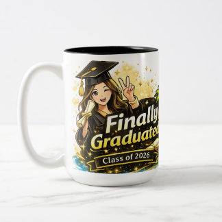 Finally Graduated Mug Class of 2026 Gift  Zweifarbige Tasse