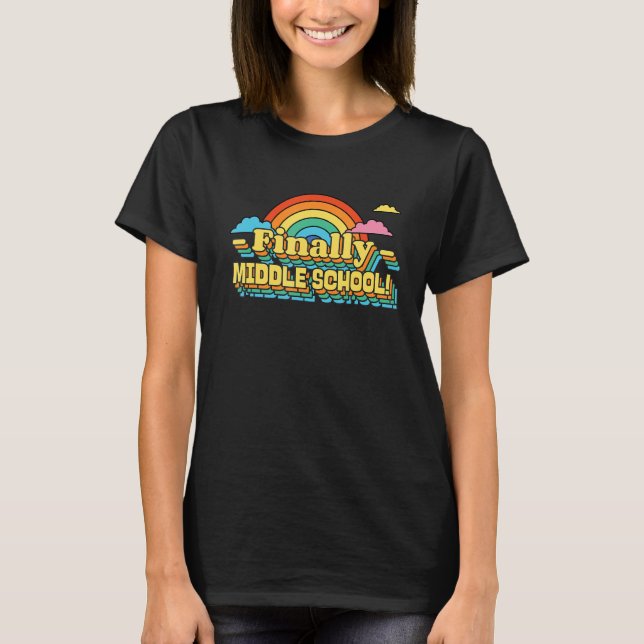 FINALLY MIDDLE SCHOOL STUDENT RETRO GROOVY T-Shirt (Vorderseite)