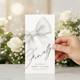 Finally Modern Bow Minimalist Bookmark Save The Date