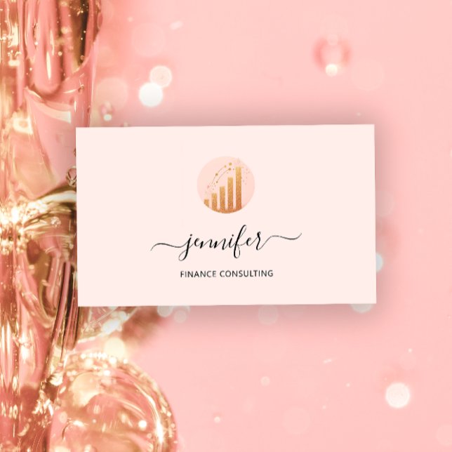 Finance Consulting Broker Accountant Coins Rose Visitenkarte (Finance Consulting Broker Accountant Coins Rose Business Card)
