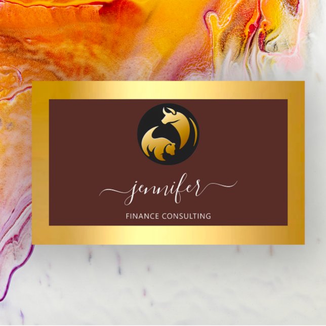 Finance Consulting Broker Stock Bufalo Bear Gold Visitenkarte (Finance Consulting Broker Stock Bufalo Bear Gold Business Card)