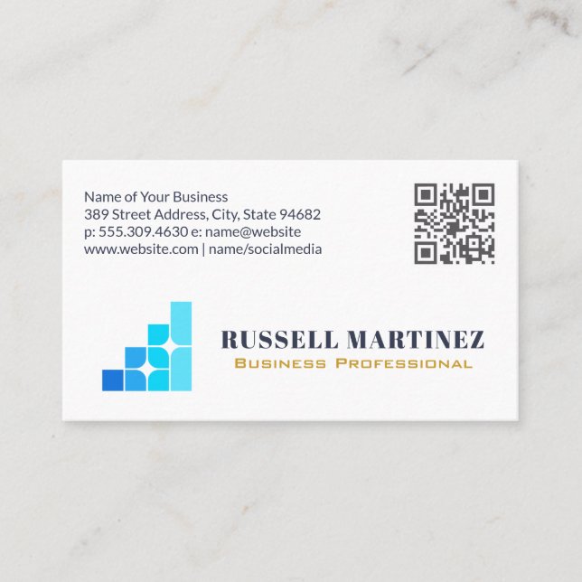 Finance Corporate Logo | QR Code Visitenkarte (Vorderseite)