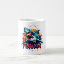 Finance Shark Tasse - lustiges Design von Cartoon