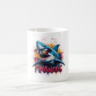 Finance Shark Tasse - lustiges Design von Cartoon
