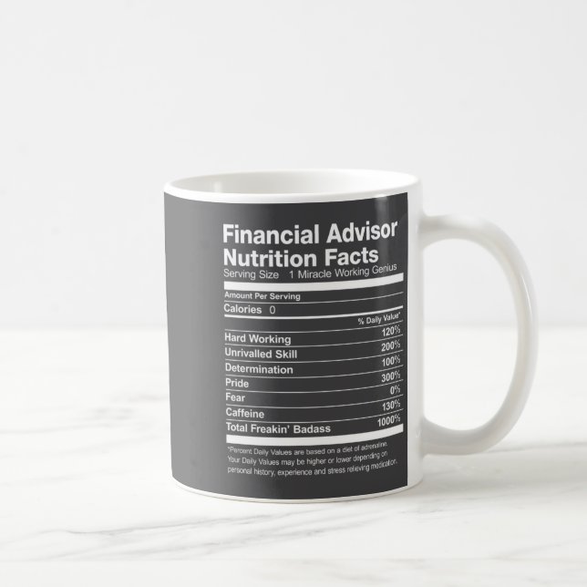 Financial Advisor Nutrition Facts List Funny  Kaffeetasse (Rechts)