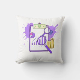 Financial Analysis Report Money Magnifying Glass Kissen