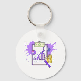 Financial Analysis Report Money Magnifying Glass Schlüsselanhänger