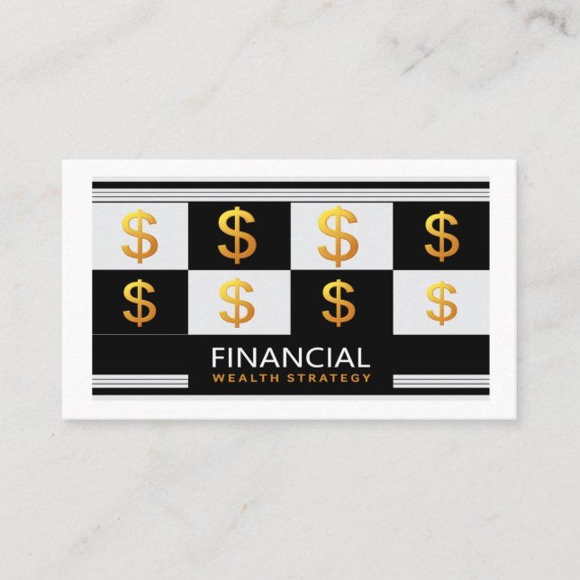 Financial Wealth Management Money Advisor Strategy Visitenkarte (Vorderseite)