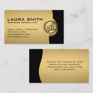 Finanz-Logo/Metallisches Silber/Gold-Monogramm Visitenkarte