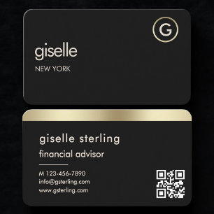 Finanzberater Black Gold QR Code Visitenkarte