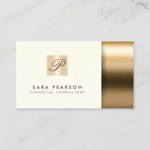 Finanzberater Gold Monogram Business Card Visitenkarte