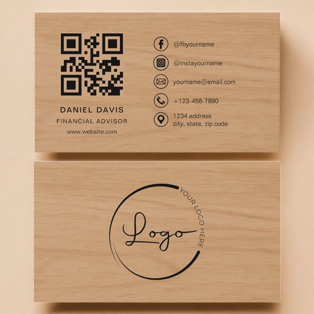 Finanzberater Holz Professional QR Code Visitenkarte (Von Creator hochgeladen)