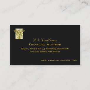 Finanzberater-Luxusgold auf schwarzem Phoenix Visitenkarte