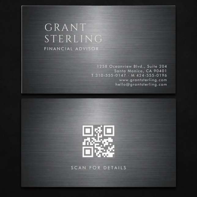 Finanzberater Metallischer QR-Code Visitenkarte (Von Creator hochgeladen)