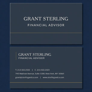 Finanzberater Navy Blau Professionell Visitenkarte