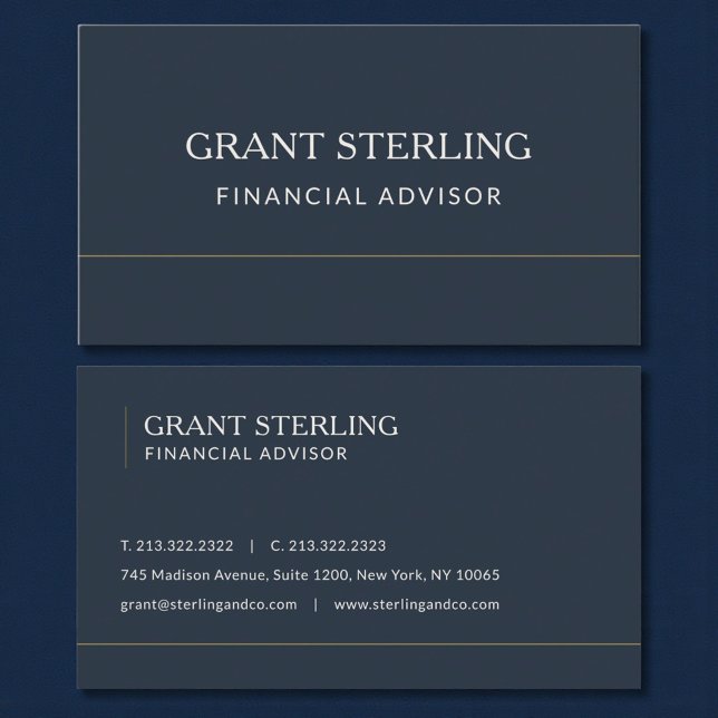 Finanzberater Navy Blau Professionell Visitenkarte (Von Creator hochgeladen)