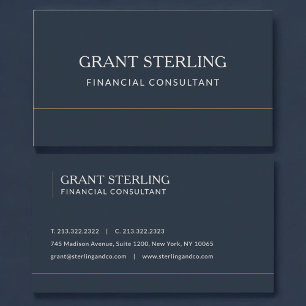 Finanzberater Navy Blau Professionell Visitenkarte