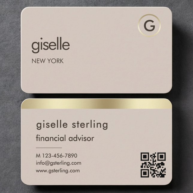 Finanzberater Neutraler Gold-QR-Code Visitenkarte (Von Creator hochgeladen)
