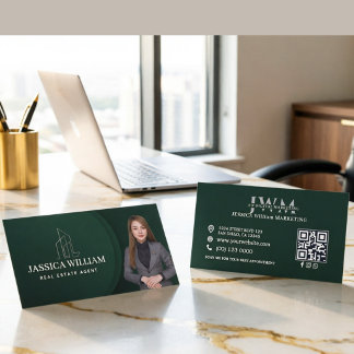 Finanzberater QR-Code Foto Grün Telefonnummerkarte