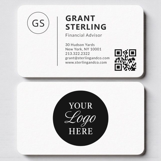 Finanzberater QR-Code-Logo Professionell  Visitenkarte (Von Creator hochgeladen)