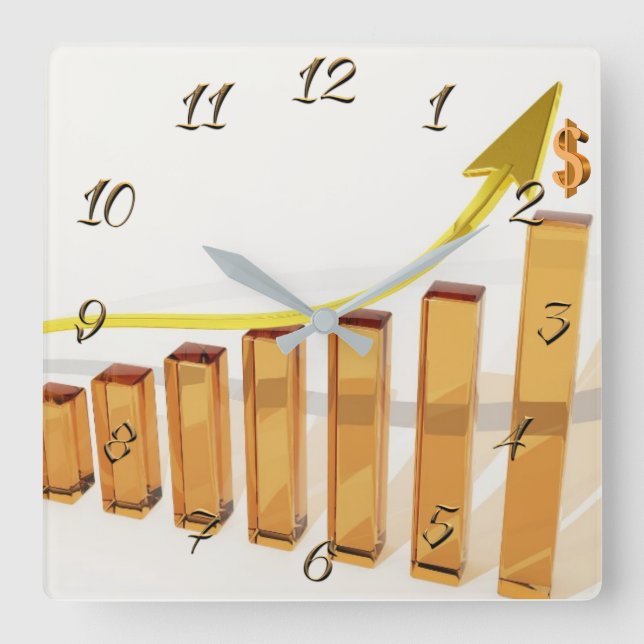 Finanzberater Quadratische Wanduhr (Vorderseite)