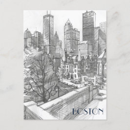 Finanzbezirk Boston Postkarte