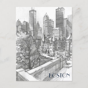 Finanzbezirk Boston Postkarte