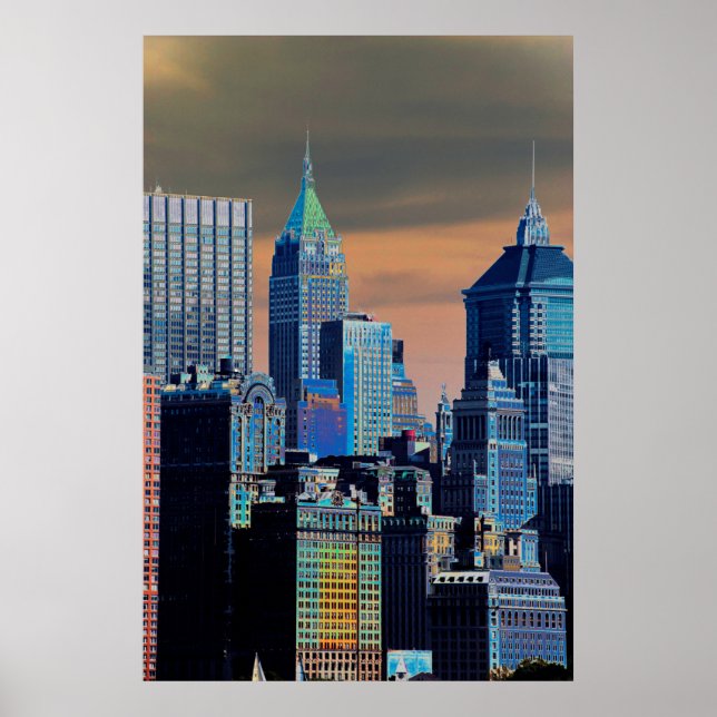 Finanzbezirk Lower Manhattan Poster (Vorne)