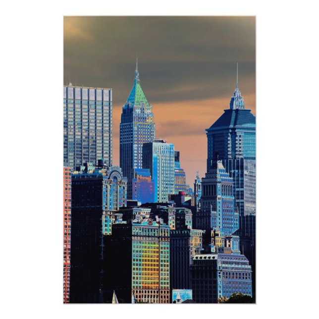 Finanzbezirk Lower Manhattan Poster (Vorne)