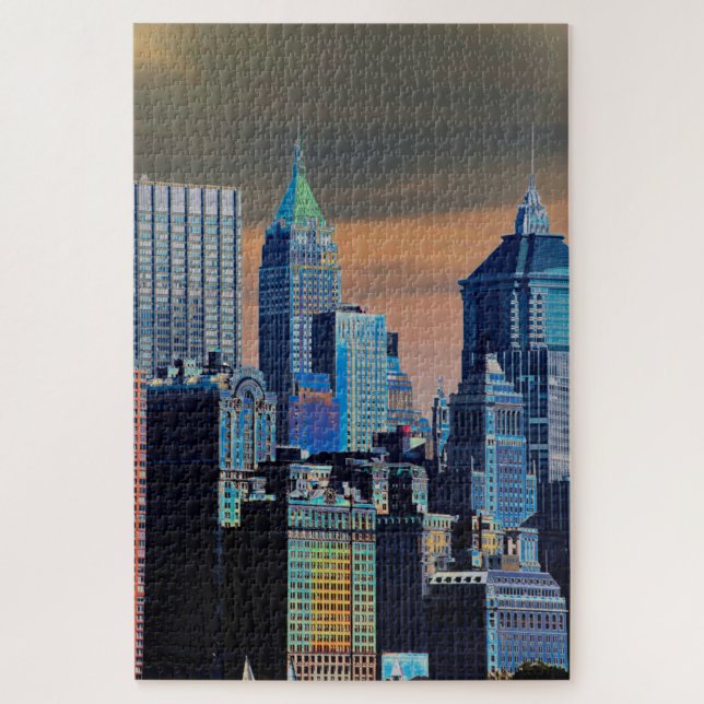 Finanzbezirk Lower Manhattan Poster Puzzle (Vertikal)