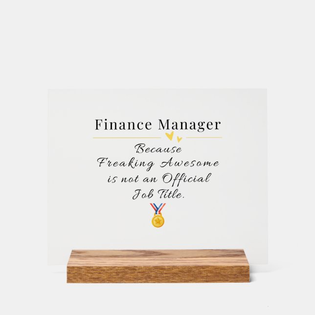 Finanzchef Acrylschild (Vorderseite)