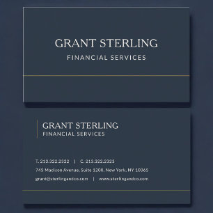 Finanzdienstleistungen Navy Blau Professionell Visitenkarte