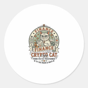 Finanzen Krypto Katze Finanzen Krypto Katze Vintag Runder Aufkleber