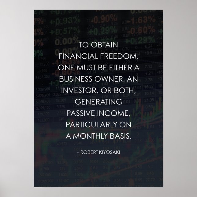 Finanzielle Freiheit - Erfolgsmotivation Poster (Vorne)