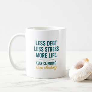 Finanzielle Reise Fette Teal-Buchstaben Goldene Sc Kaffeetasse
