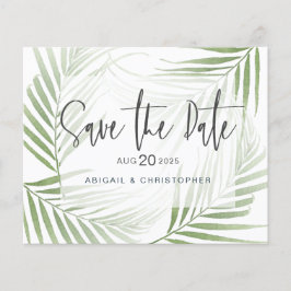Finanzielle Tropenfolien Save the Date grün